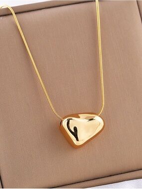 Gold Heart Pendant Necklace - Women Jewelry waterproof stainless steel